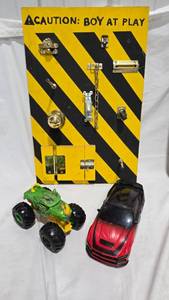 Activity Board with Toy Cars