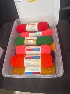 Acrylic Yarn in Storage Container