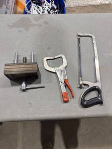 Hand Tools Lot Vise, Clamp, Saw