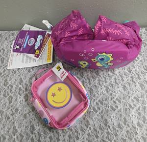 Cord Pouch Smiley Face (5 12 x 7), Nylon Puddle Jumper Personal Flotation Device&nbsp in Seahorse Pink