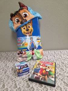 Paw Patrol Snuggle Wrap (31 x 55), Paw Patrol 24 Piece Puzzle, Alvin and the Chipmunks DVD-Used&nbsp