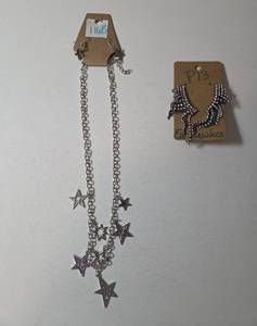 Necklace and Earrings.&nbsp Earring is a Ear Crawler pierced earring.