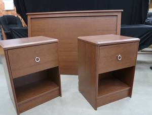 QUEEN HEADBOARD  2 NIGHT STANDS