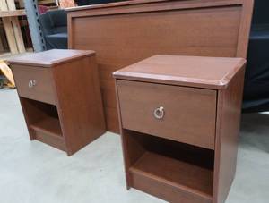 QUEEN BOLT ON HEADBOARD WITH 2 MATCHING NIGHTS STANDS