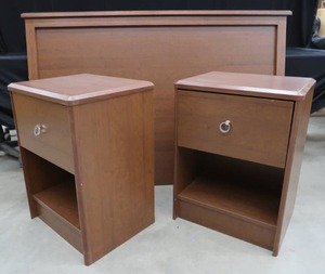 QUEEN BOLT ON HEADBOARD WITH 2 MATCHING NIGHTS STAND
