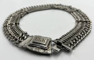 ELK Chain Choker Necklace 15in L x 1in W - Silver-Tone