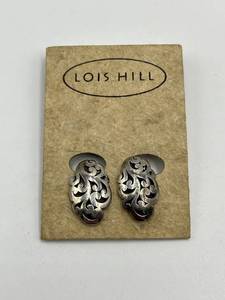 Lois Hill Silver Filigree Earrings - Openwork Leaf Design, 0.75 x 0.5 in