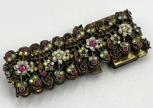 Michal Vegrin Rhinestone Bracelet 3.75 in L x 1.5 in W