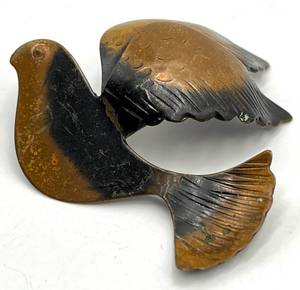 Francisco Rebajes Modernist Copper Bird Brooch - 2 in x 2.25 in x 0.5 in