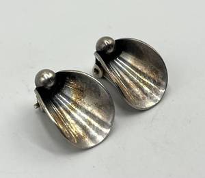 Clip-On Earrings - Sterling Denmark 0.75 x 0.5 in (Lot of 2)