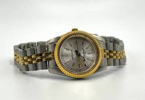 Gruen Precision Quartz Ladies Watch - Two-Tone Gold Bezel, Silver Dial