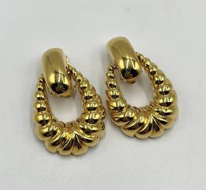 St. John Clip-On Earrings - Gold-Tone, 2 in x 1 in