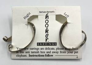 Barbara Barnetts Sterling Silver Hoop Earrings - 1.5 in x 1.25 in