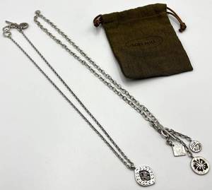 Lois Hill 925 Necklaces (2) with Charm Pendants - 9.5 in L, Charms 0.5-0.75 in D