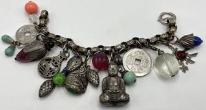Napier Shangri-La Asian Charm Bracelet 8-Inch Length with Mixed Charms