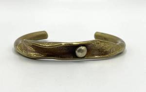 Gold Tone Bangle Bracelet - 3 x 2 in, 0.25 in Wide