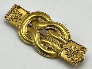 MMA Rope Knot Brooch - 2 in x 0.75 in - Gold Tone