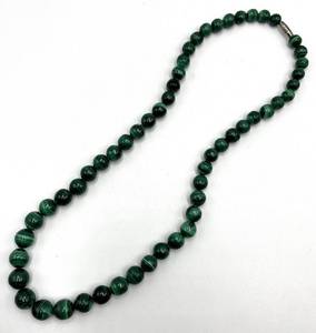 Malachite Bead Necklace - 9-Inch Length, 0.25-Inch Beads