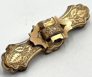 Victorian Bar Brooch with Spinning Center - 2.25 x 0.65 In
