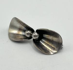 Sterling Denmark Brooch Pin - Butterfly Form, 1.5 x 0.5 x 0.5 in