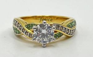 Joyce Birthstone Swirl Ring - Custom Size 7, Center Stone 0.25in Dia