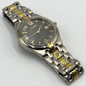 Elgin Mens Two-Tone Stainless Steel Watch with Date - 165FT Water Resistant