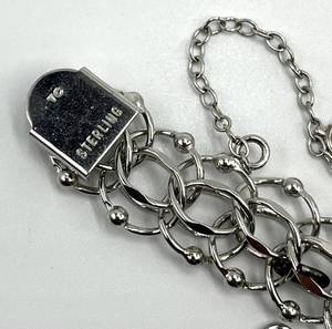 Sterling Silver Charm Bracelet - 8 Long, Charms 0.75 Diameter - Mixed Medallion & Coin Charms
