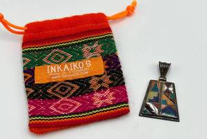 INKAIKOS Mosaic Pendant - 1.75 x 1 in - 950 Silver