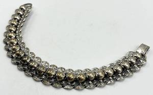 Sterling Silver Ball Bead Link Bracelet - 7 L x 0.65 W