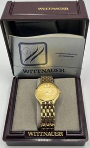 Wittnauer Quartz Mens Watch - 1.25 inch Dial, 0.75 inch Band, Gold Tone