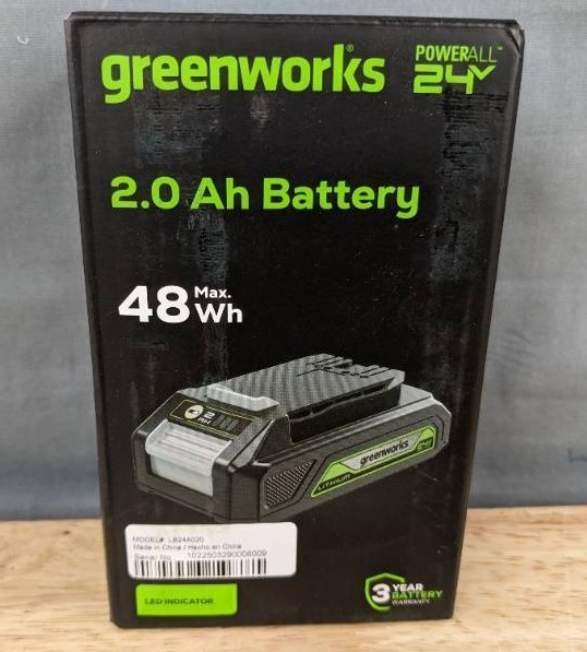 Greenworks 24V PowerAll 2.0Ah Battery 48Wh - Brand New