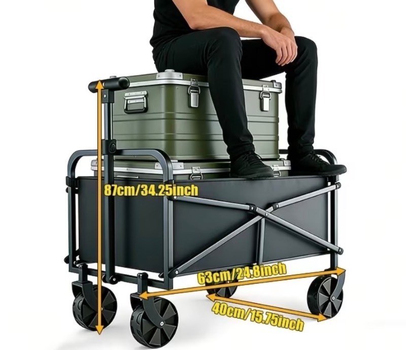 Multi-Purpose Heavy-Duty All-Terrain Folding Cart Wagon, 380 Pound Capacity - Brand New