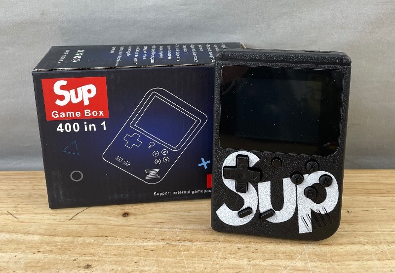 Sup Game Box Handheld Console with 400 Video Games - Games like Mario, TMNT, Contra, Double Dragon, Mortal Kombat, Galaga - Brand New