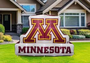 Logo Brands Minnesota Golden Gophers Pre-Lit 7x10 Team Inflatable $130 Retail - Brand New
