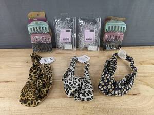600 Scunci Clear Polybands, 3 Fabric Headbands,  &amp 6 Planet Goody Claw Clips Hair Accessories - Brand New&nbspA
