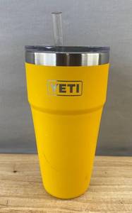 Yeti 26oz Rambler Yellow Straw Cup Tumbler