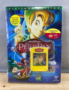 Walt Disney Peter Pan Platinum Edition DVD With Collectible Light-Up Pin - Brand New C