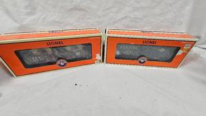Lionel Reading Box Car and PRR Gondola with Cable Reels