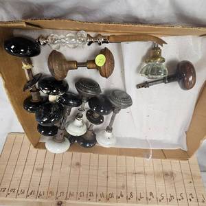 Box of Antique Door Knobs