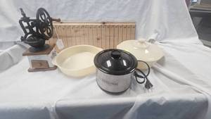 Coffee Grinder, Mini Crockpot, PYREX Bowels