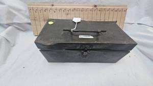 Metal Handled Tool Box with assorted tools