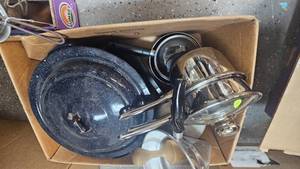 Graniteware Canning Pot, Double Boiler, Colander