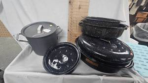 Lot of Graniteware Roasters