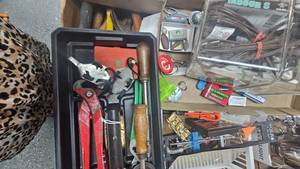 Treasure Trove Tins, Cap Gun, Extention Cords, Etc