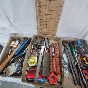 Lot of Driver Bits, Hammers, Tape, Etc