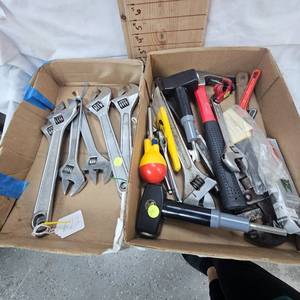 Lot of Several Crescent Wrenches, Hammer, Etc