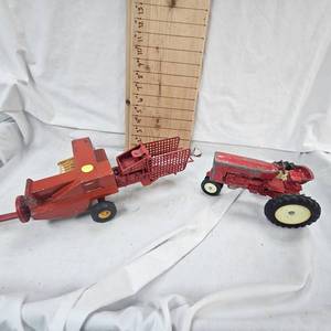 New Holland Hayliner and International Tractor
