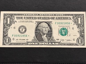 2009 Green Seal $1 Dollar Star Note Uncirculated Low Serial Number