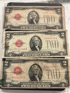 1928 Red Seal $2 Dollar Notes