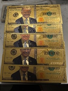 24K Gold Foil $1,000,000 Dollar Notes Trump